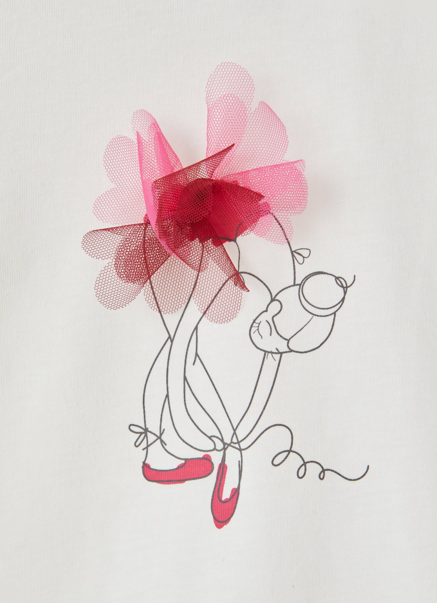 Ballerina Print Jersey Top | Latte/Rosa Glassa