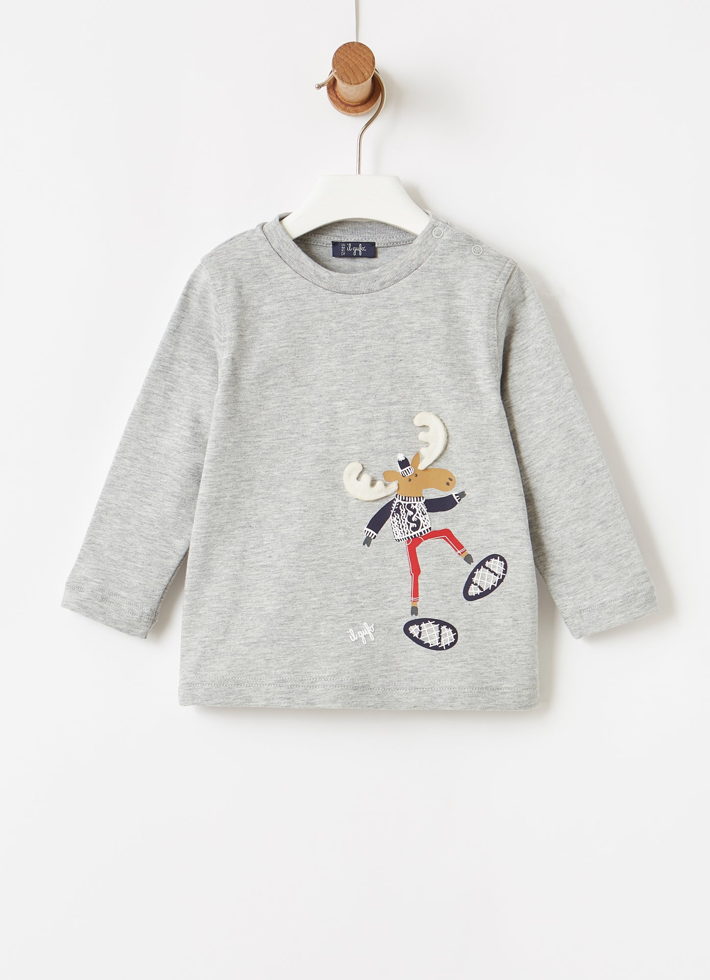 Reindeer Jersey Top | Nickel Grey/Blue