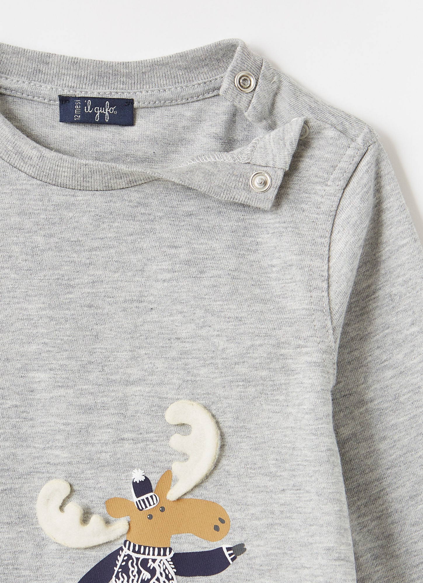 Reindeer Jersey Top | Nickel Grey/Blue