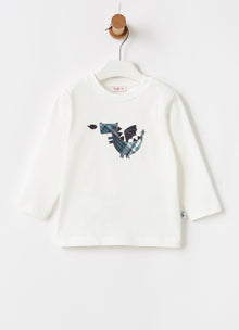 Baby Dragon Jersey T-Shirt | Milk/Blue