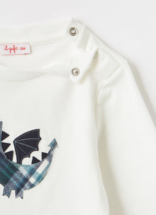 Baby Dragon Jersey T-Shirt | Milk/Blue
