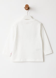 Tartan Applique Jersey T-Shirt | Milk/Light Green