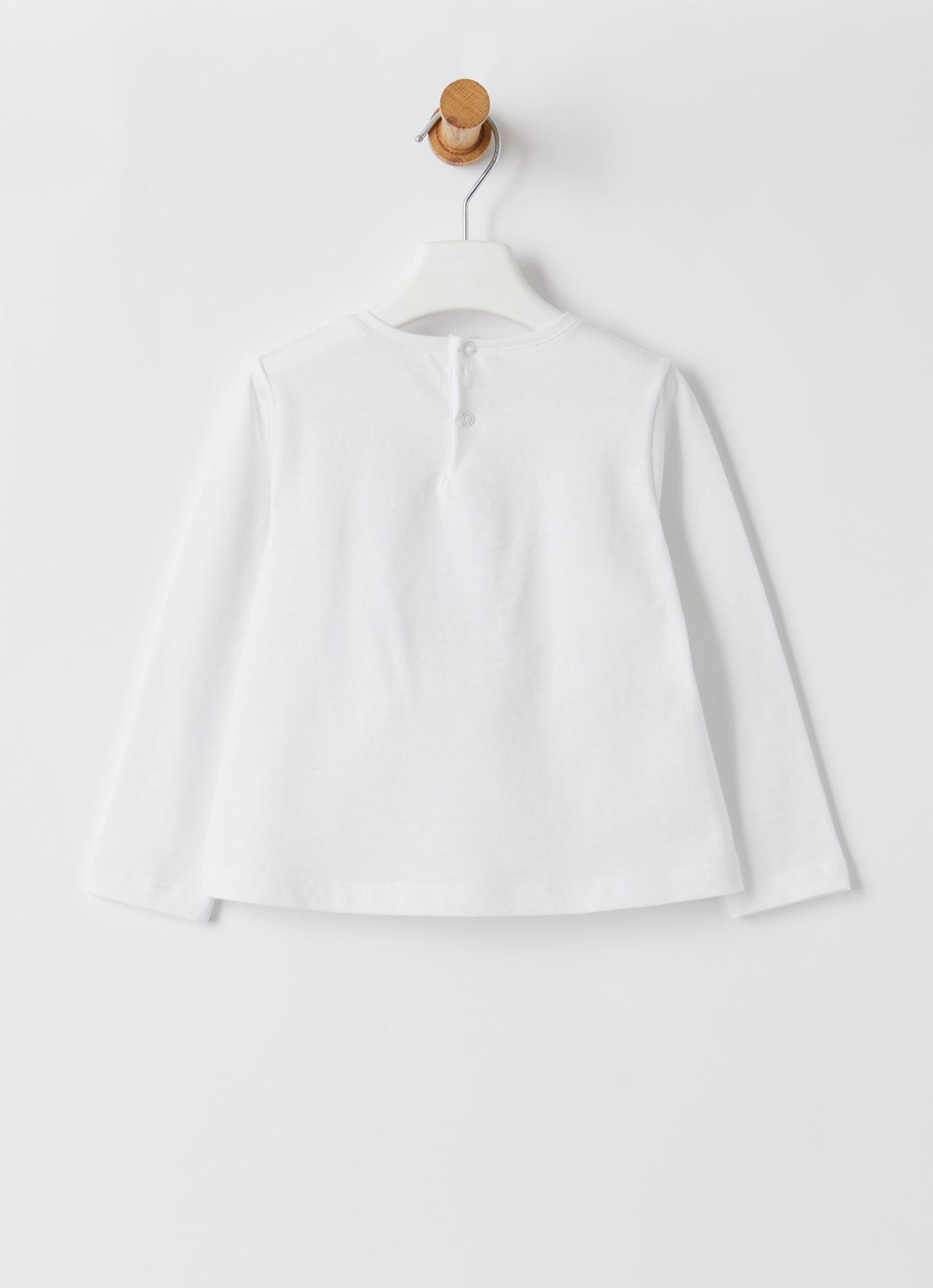 T-Shirt with Girl Print And Details | Bianco/Castoro