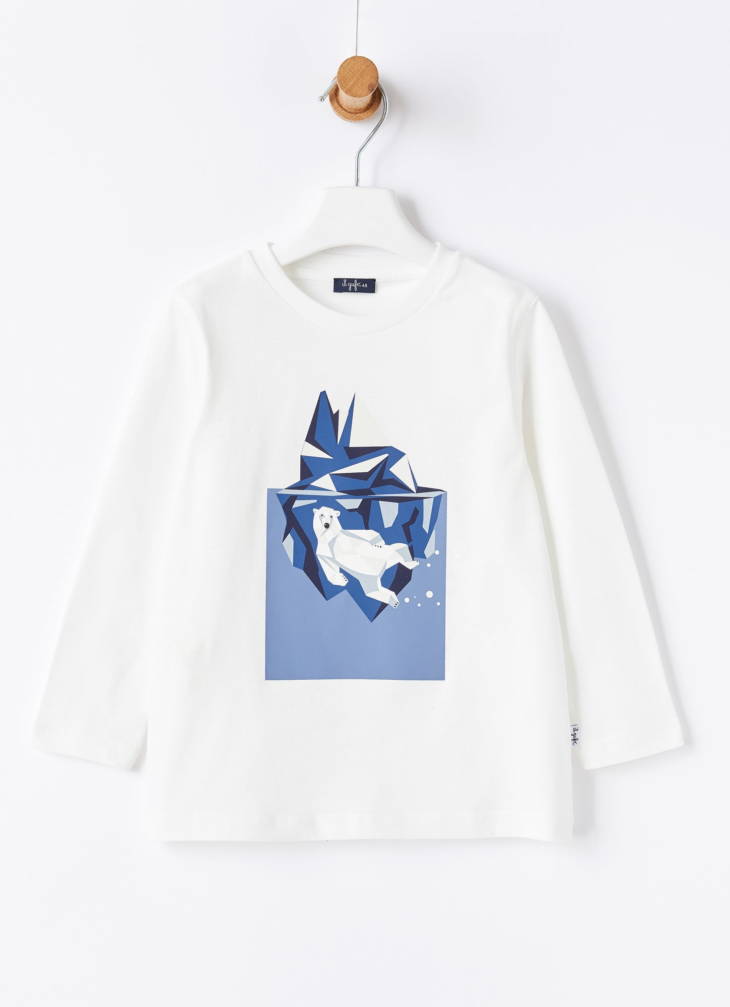 Geometric Polar Bear T-Shirt | Milk/Night Sky