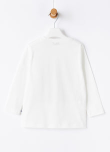 Geometric Polar Bear T-Shirt | Milk/Night Sky