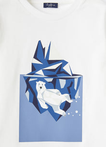 Geometric Polar Bear T-Shirt | Milk/Night Sky