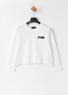 Taped Logo Boxy T-Shirt | Snow White