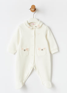 Pockets And Stars Babysuit | Milk/Quartz Pink