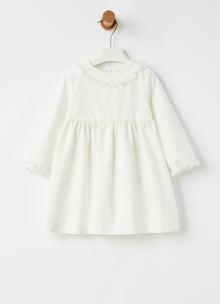Technowool Dress with Embroidery | Milk