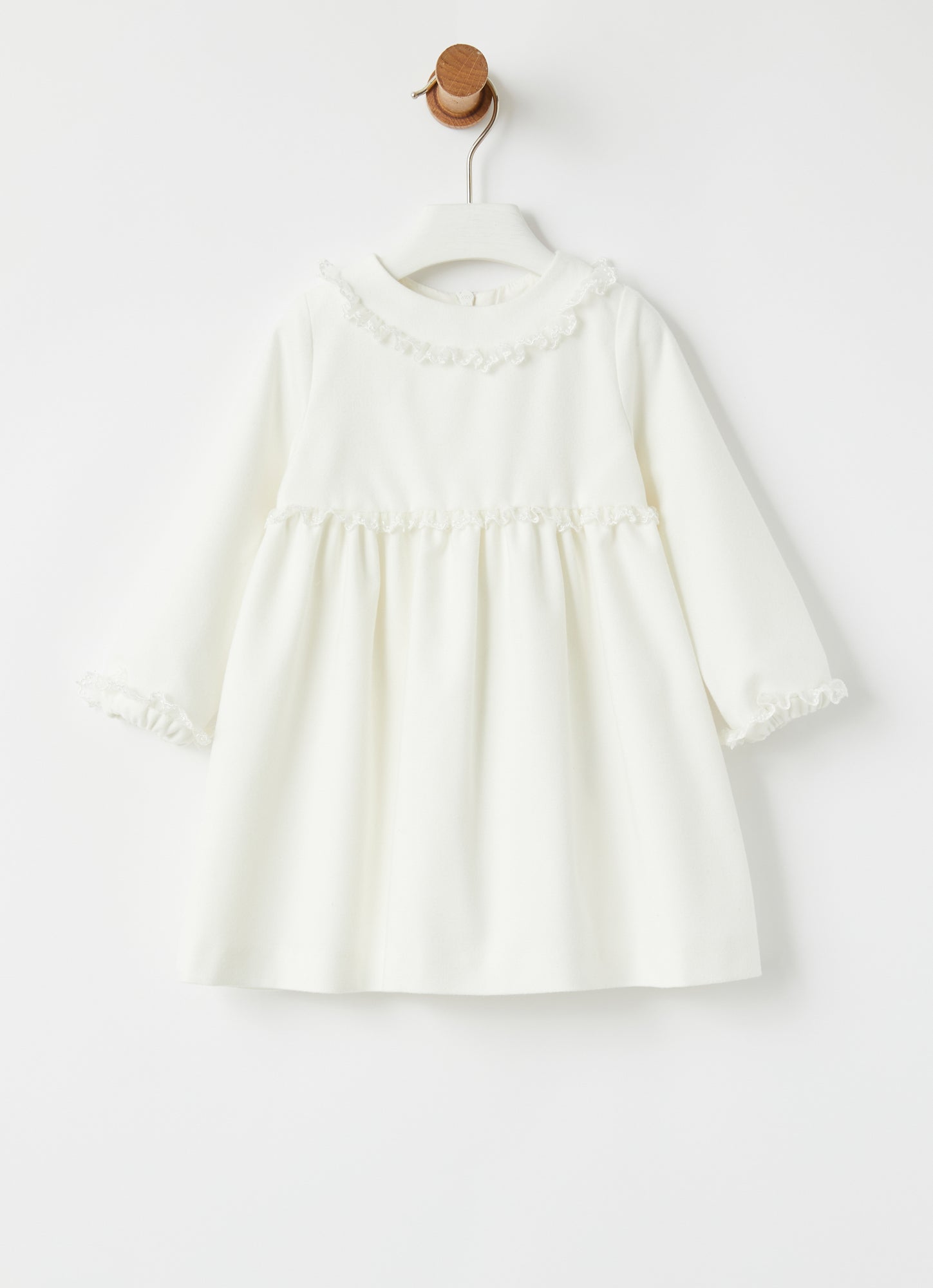 Technowool Dress with Embroidery | Milk