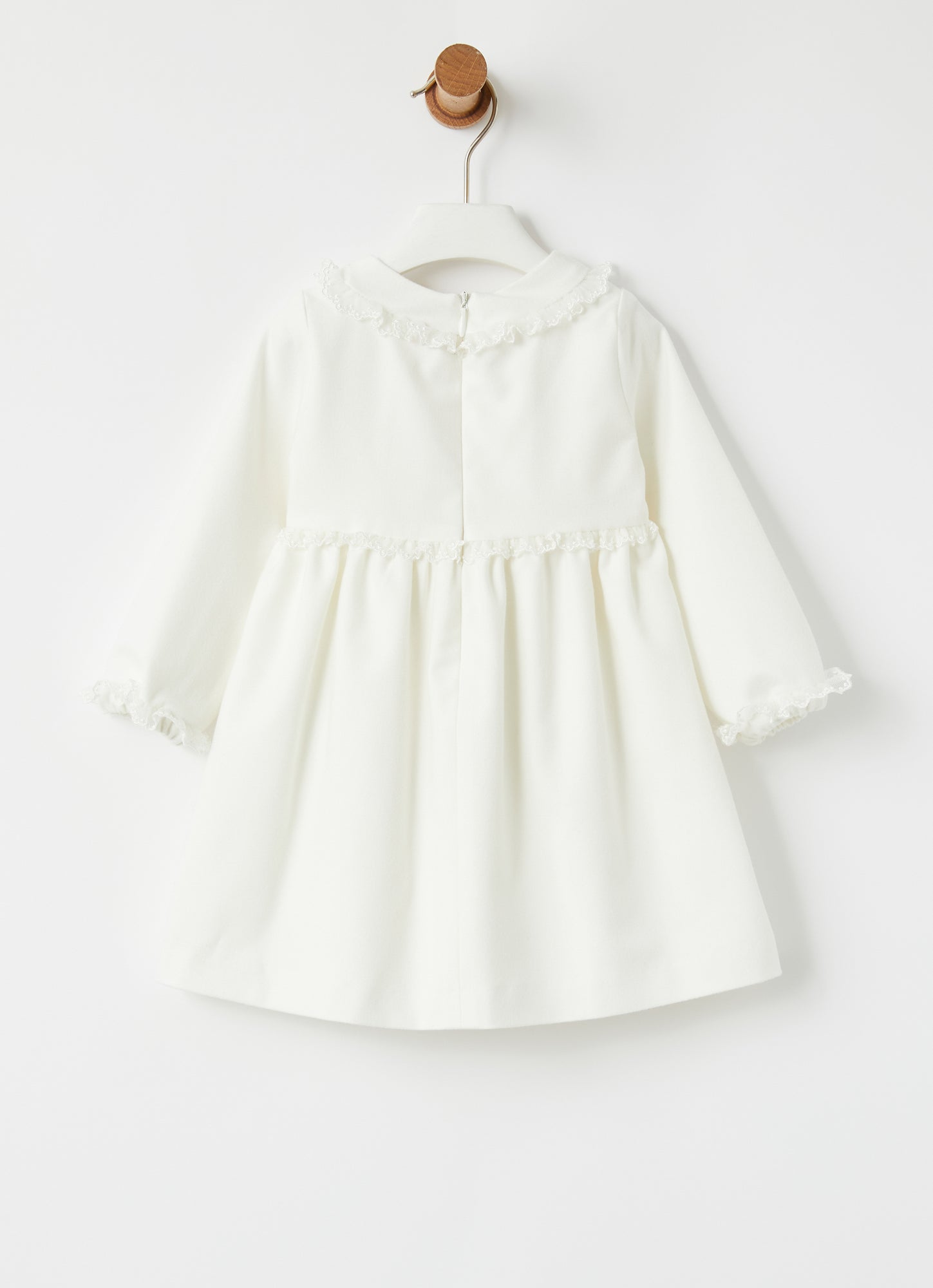 Technowool Dress with Embroidery | Milk