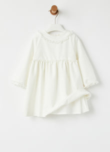 Technowool Dress with Embroidery | Milk
