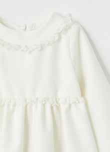 Technowool Dress with Embroidery | Milk