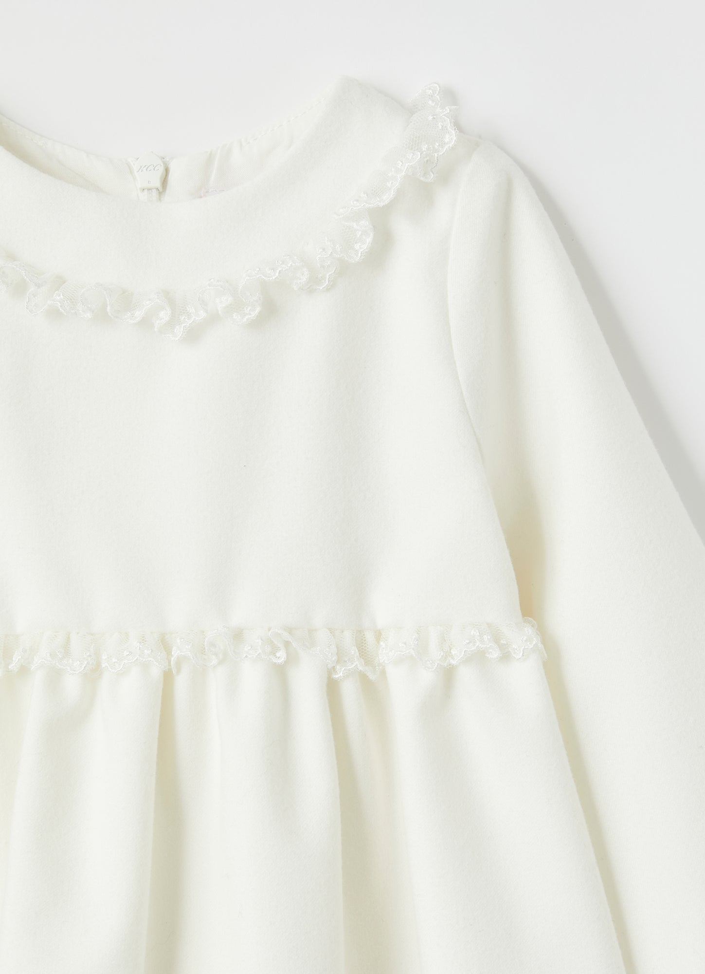 Technowool Dress with Embroidery | Milk
