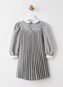 Dress with Pleating Motif | Granite Grey
