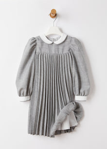 Dress with Pleating Motif | Granite Grey