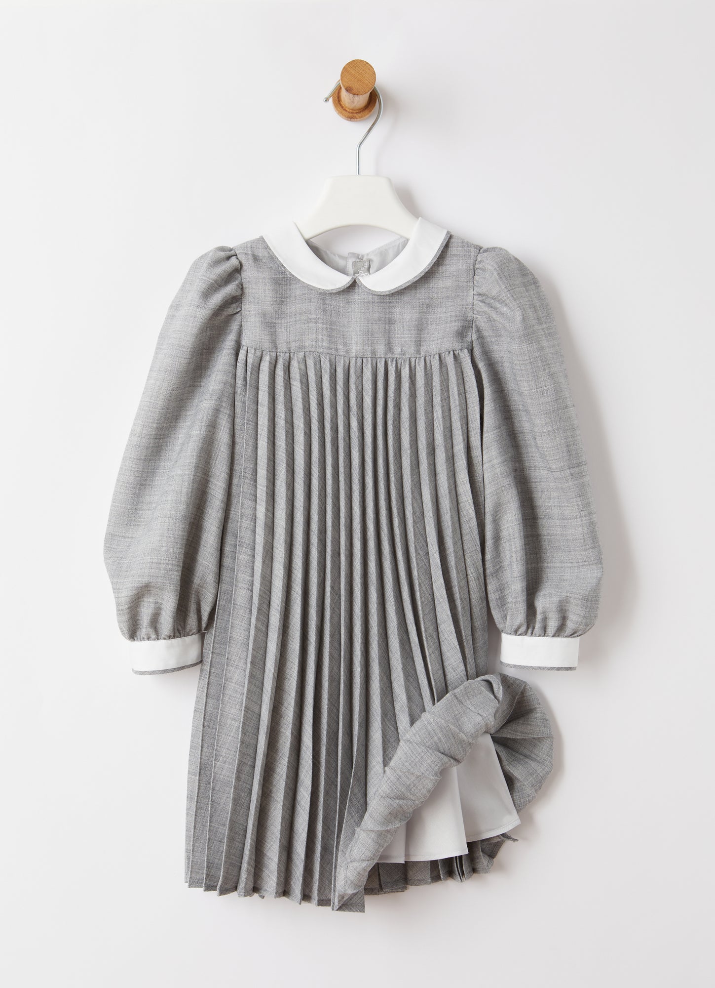 Dress with Pleating Motif | Granite Grey