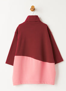 Color Block Dress with Stars | Bordeaux/Lampone Selvatico