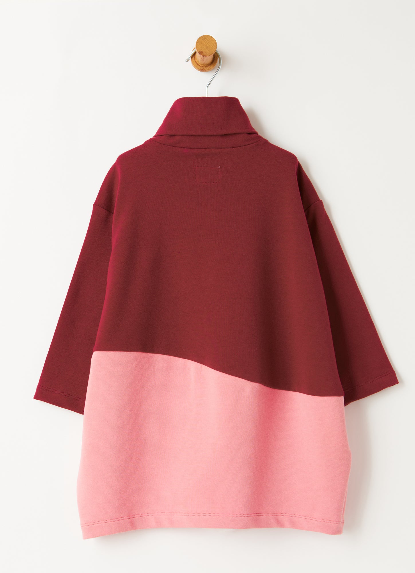 Color Block Dress with Stars | Bordeaux/Lampone Selvatico