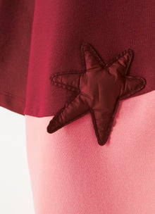 Color Block Dress with Stars | Bordeaux/Lampone Selvatico