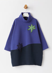 Color Block Dress with Stars | Bluette/Verde Erba