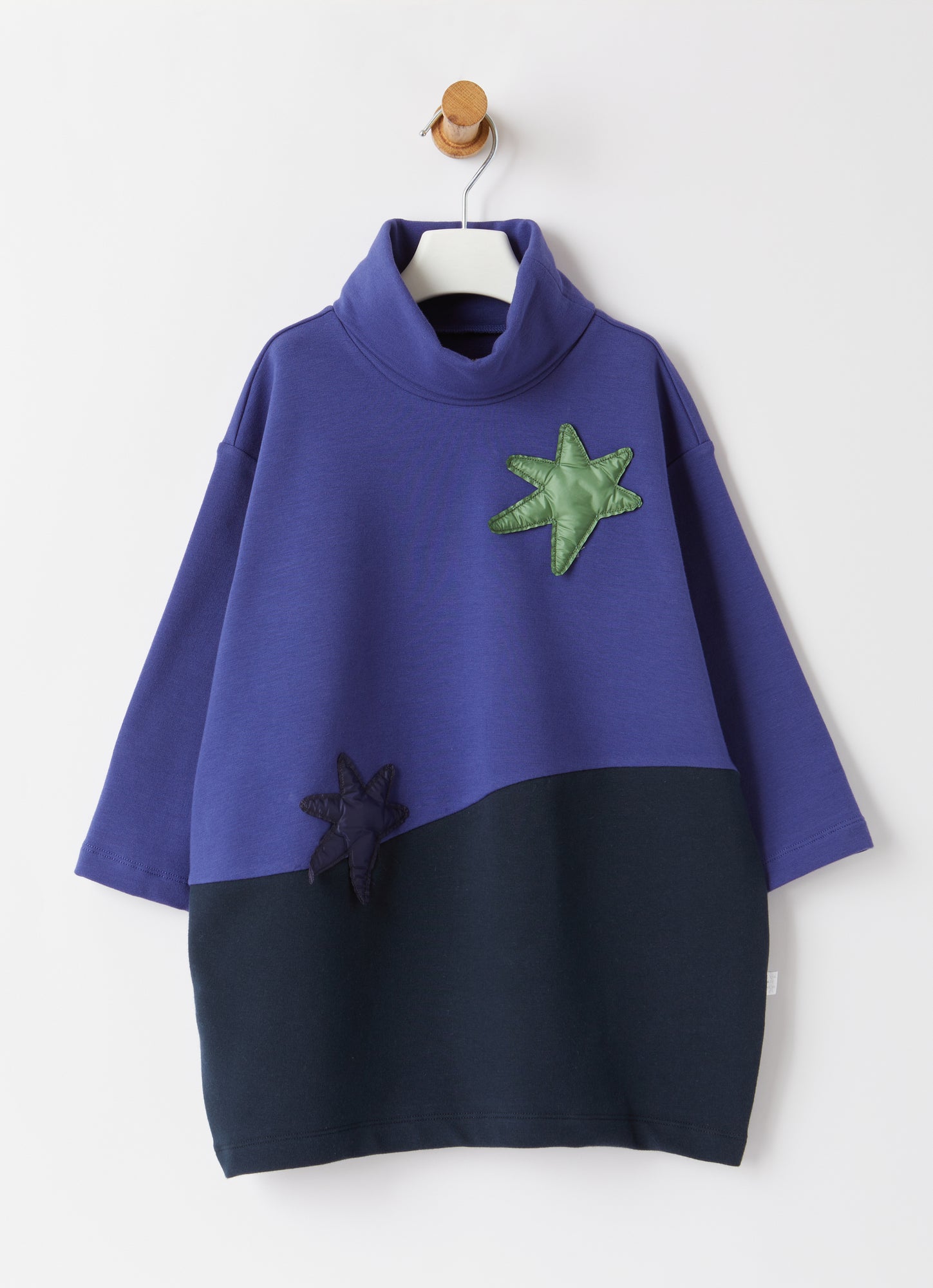 Color Block Dress with Stars | Bluette/Verde Erba