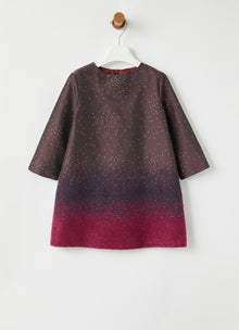 Taffeta Dress with Mohair Inlays | Maroon/Wine Red