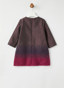 Taffeta Dress with Mohair Inlays | Maroon/Wine Red