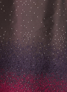 Taffeta Dress with Mohair Inlays | Maroon/Wine Red