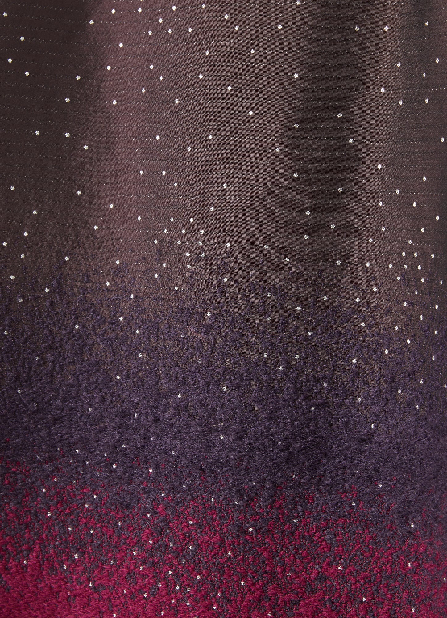 Taffeta Dress with Mohair Inlays | Maroon/Wine Red
