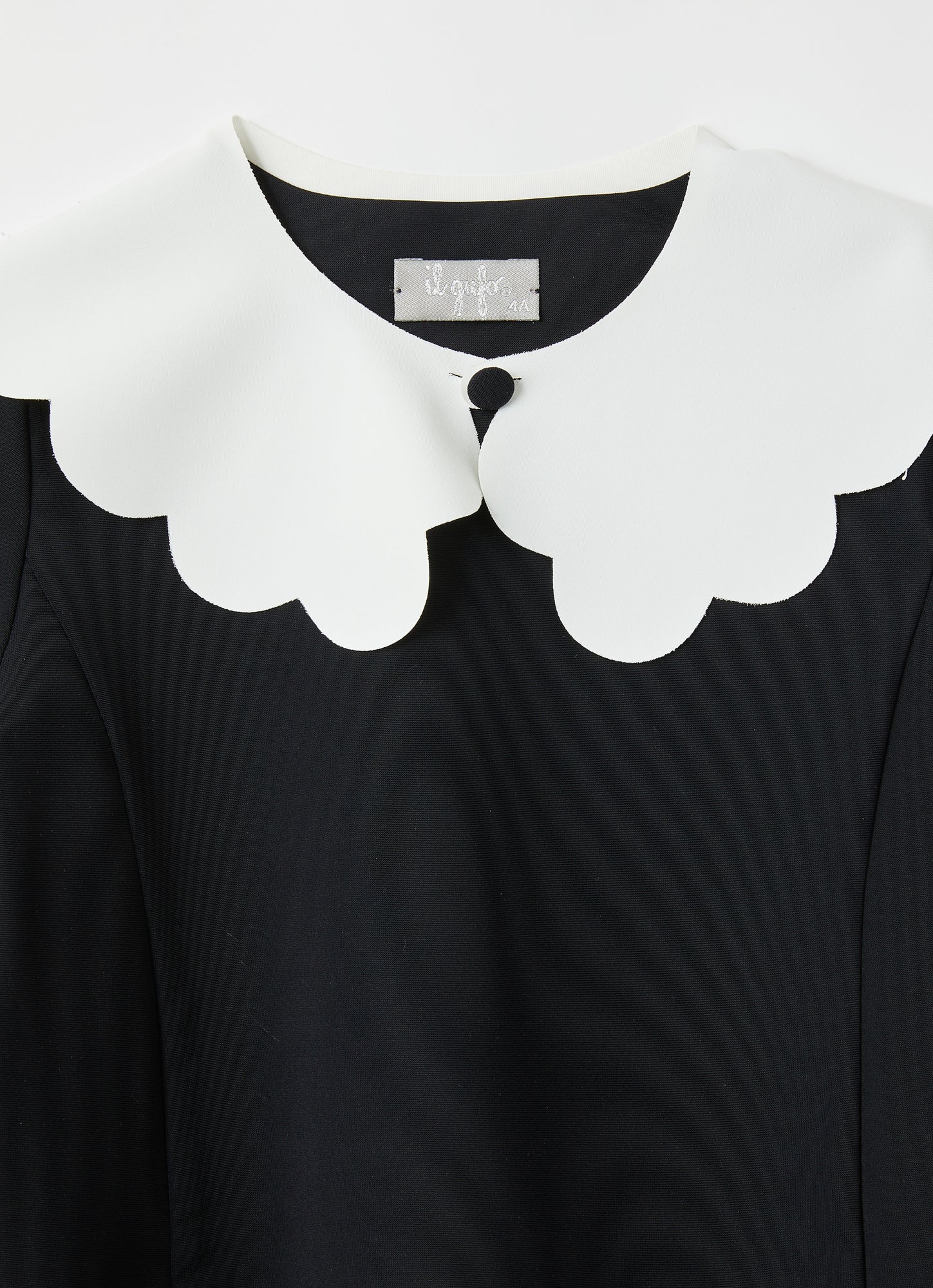 Wide Collar Sensitive Fabrics Dress | Black