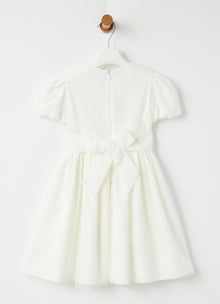 Puff Sleeve Tulle Dress | Milk/White