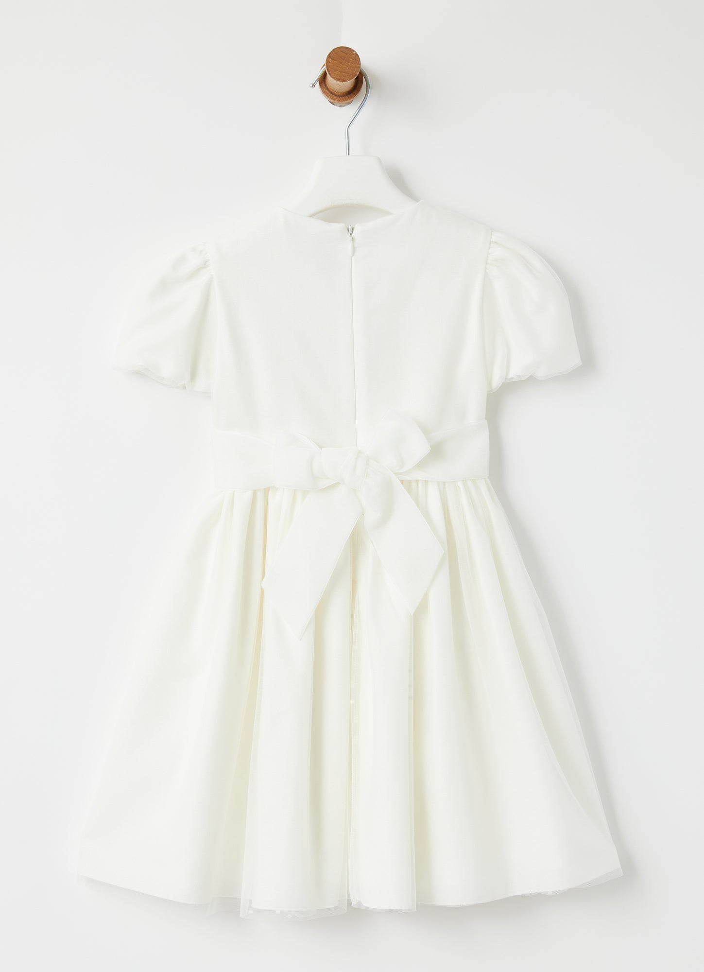 Puff Sleeve Tulle Dress | Milk/White