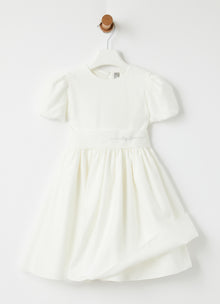 Puff Sleeve Tulle Dress | Milk/White