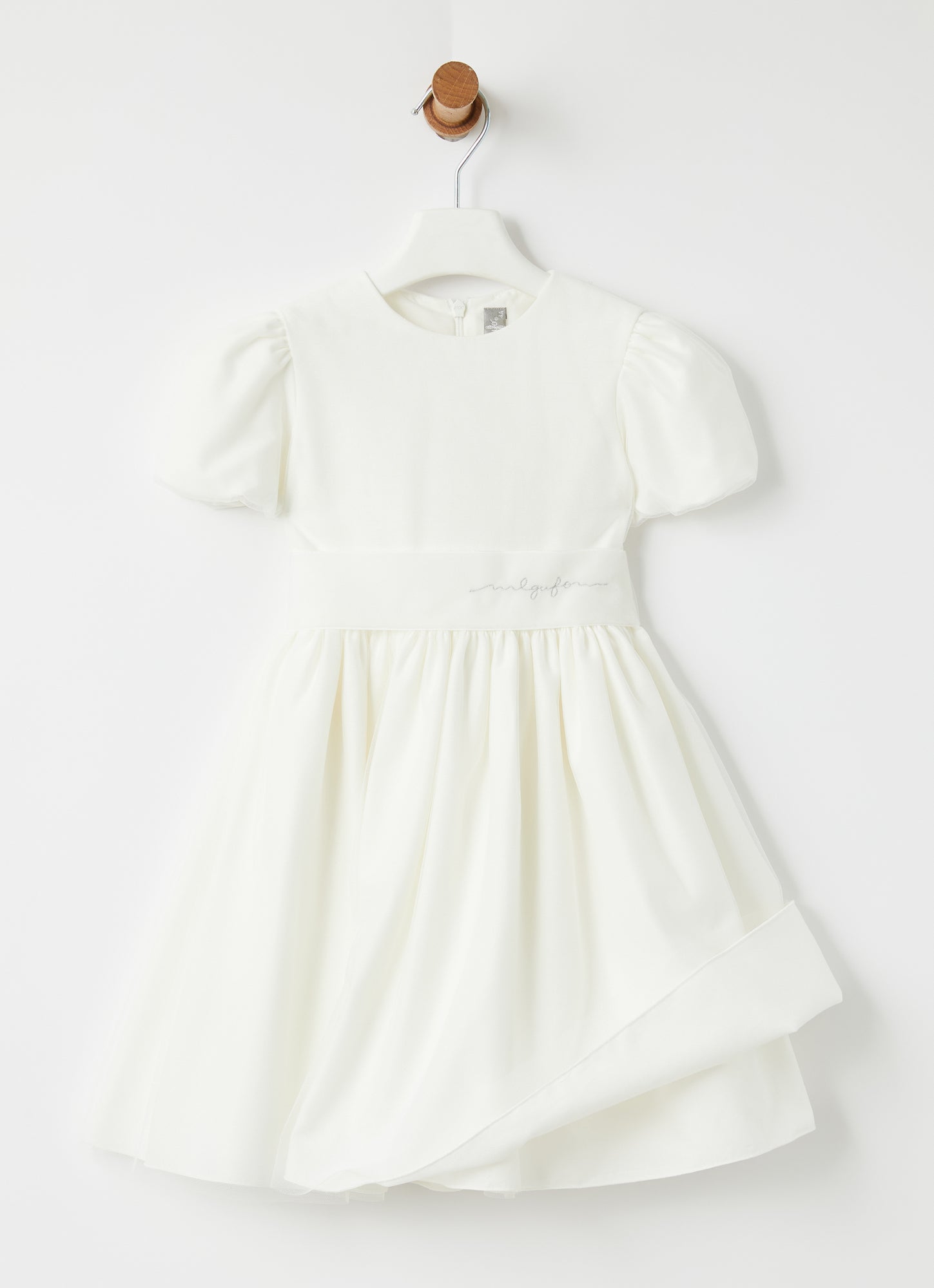Puff Sleeve Tulle Dress | Milk/White