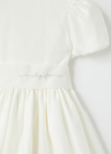 Puff Sleeve Tulle Dress | Milk/White