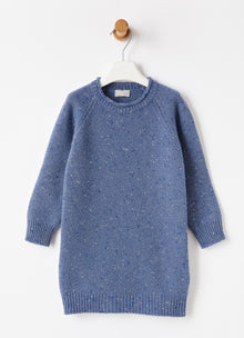 Wool Dress with Lurex Details | Ocean Blue