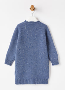 Wool Dress with Lurex Details | Ocean Blue