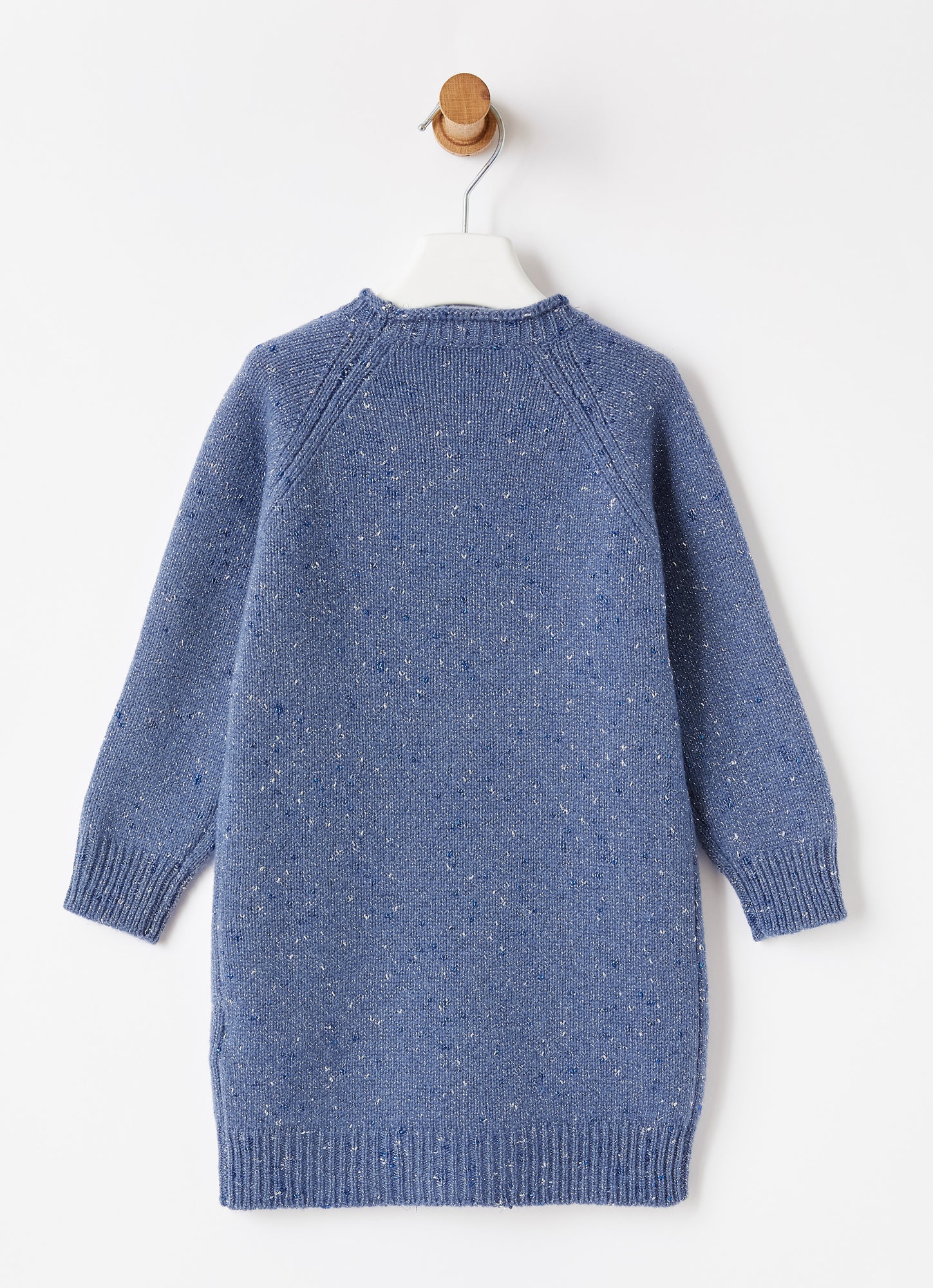 Wool Dress with Lurex Details | Ocean Blue