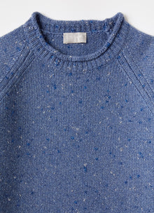 Wool Dress with Lurex Details | Ocean Blue