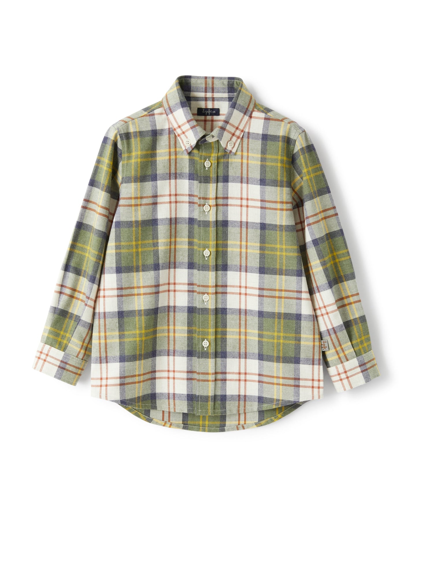 Boys | Cotton Shirt in a Green Check Pattern | Siepe