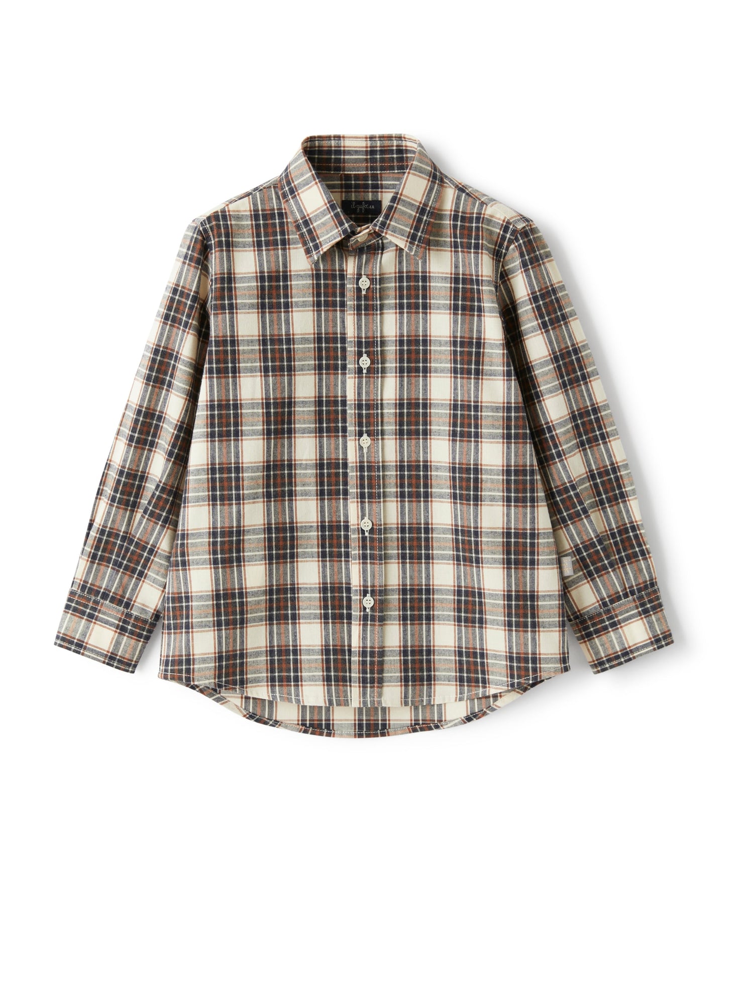 Boys | Checked Flannel Shirt | Blue/White/Brick Red