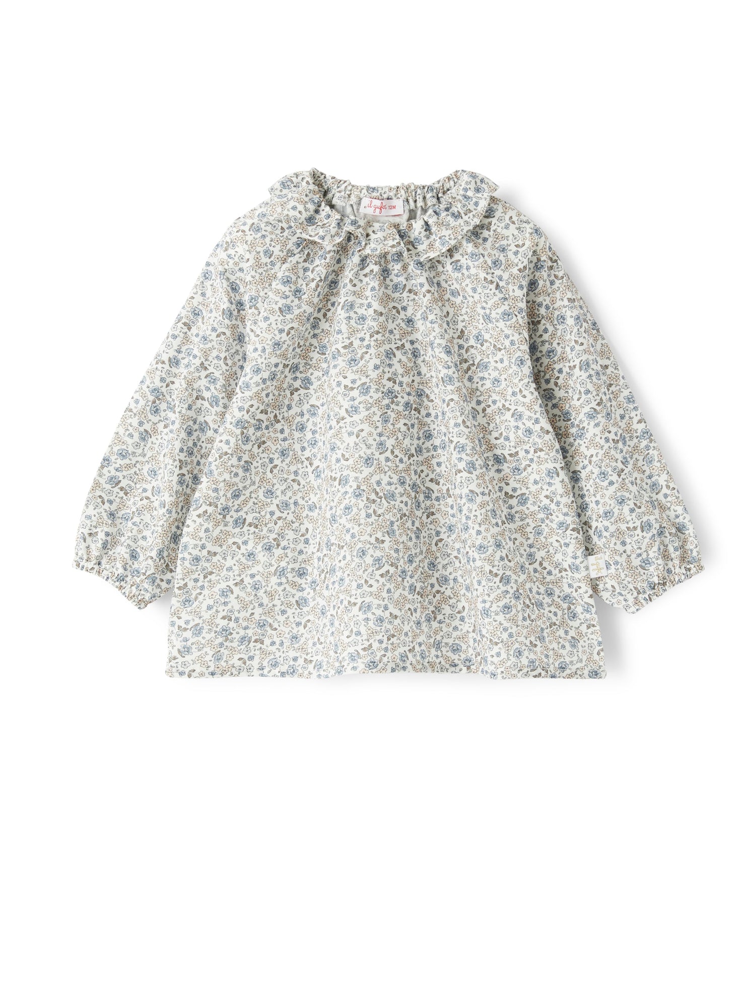 Floral-Printed Shirt with Ruffle Collar | Mirtillo