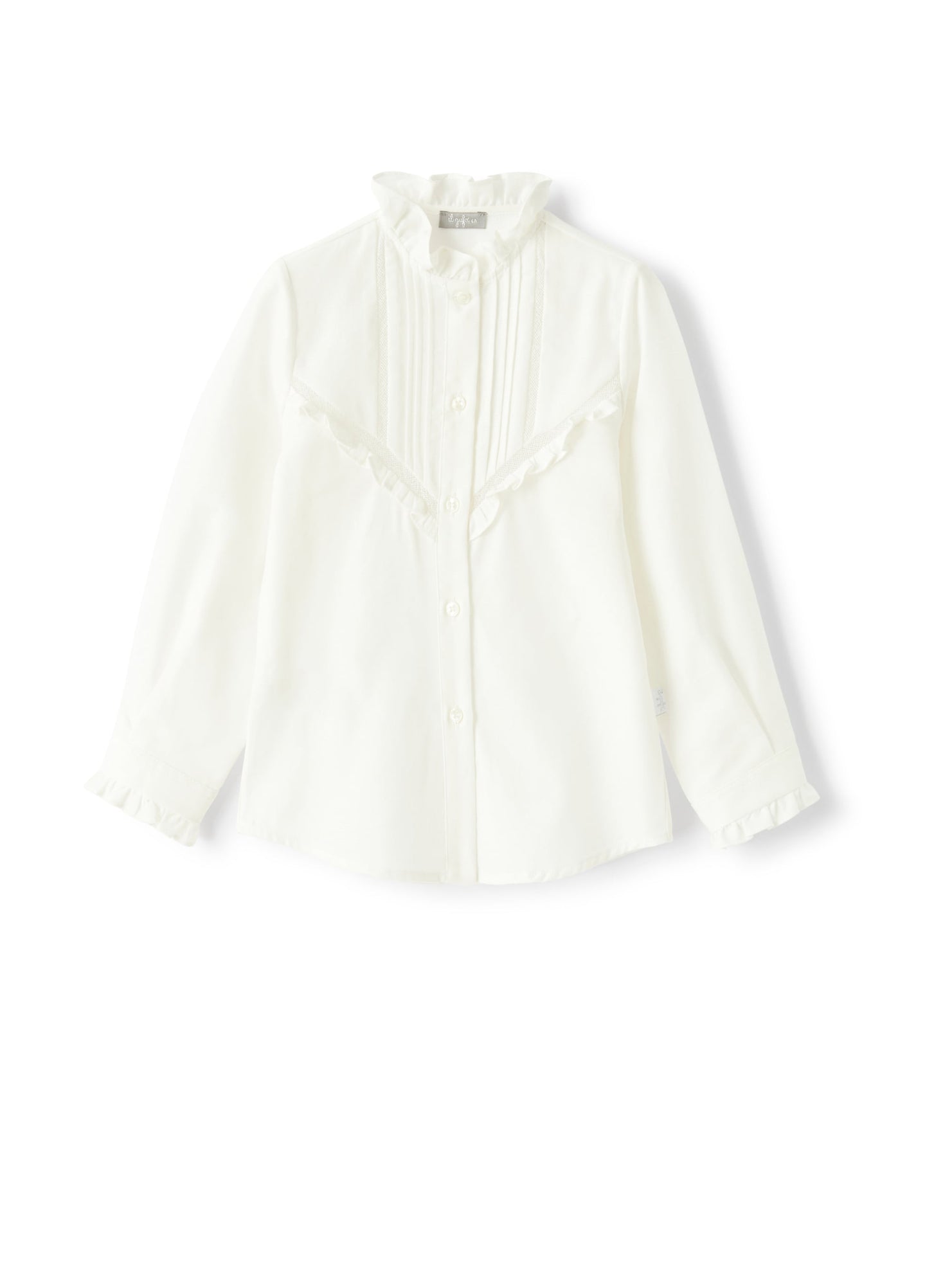 Cotton Shirt with Decorative Bodice Front | Milk