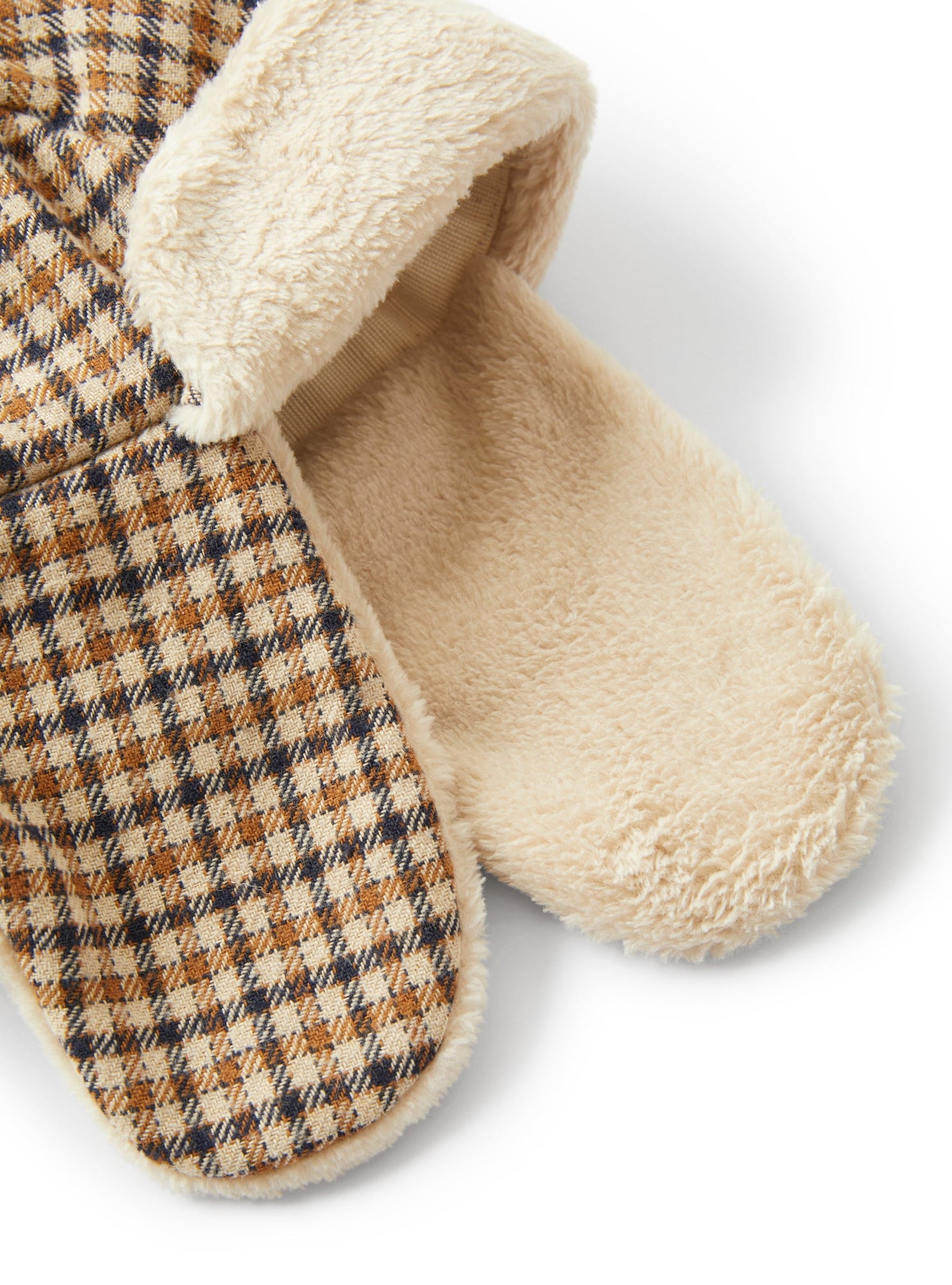 Boys | Hat with Earmuffs in a Check Pattern | Blue