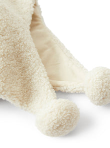 Girls | Teddy-Fur Hat with Pompoms | Natural