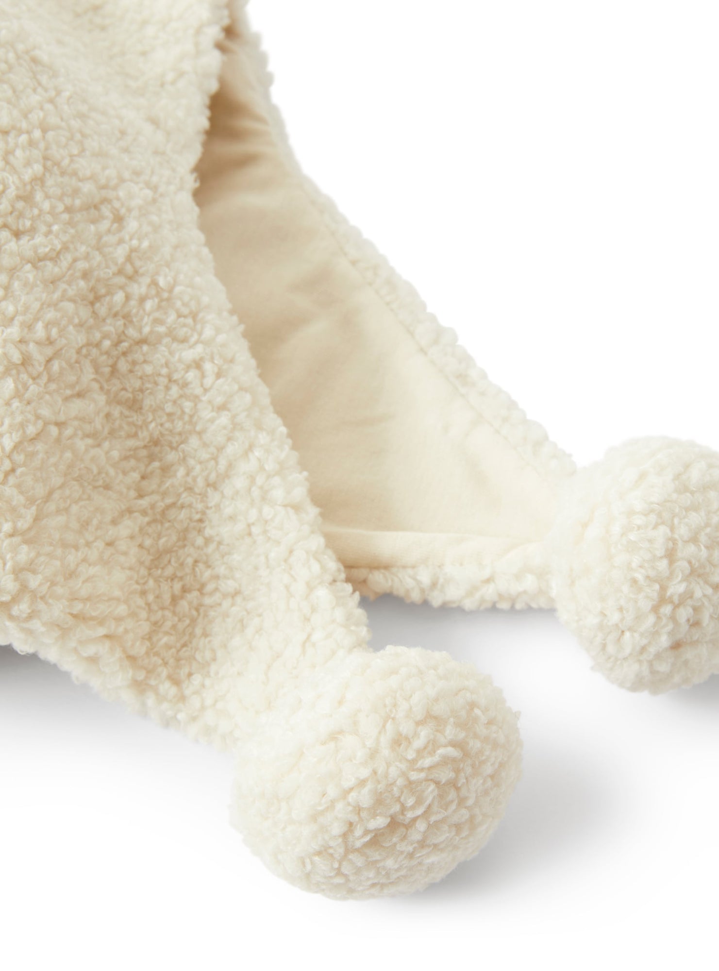 Girls | Teddy-Fur Hat with Pompoms | Natural