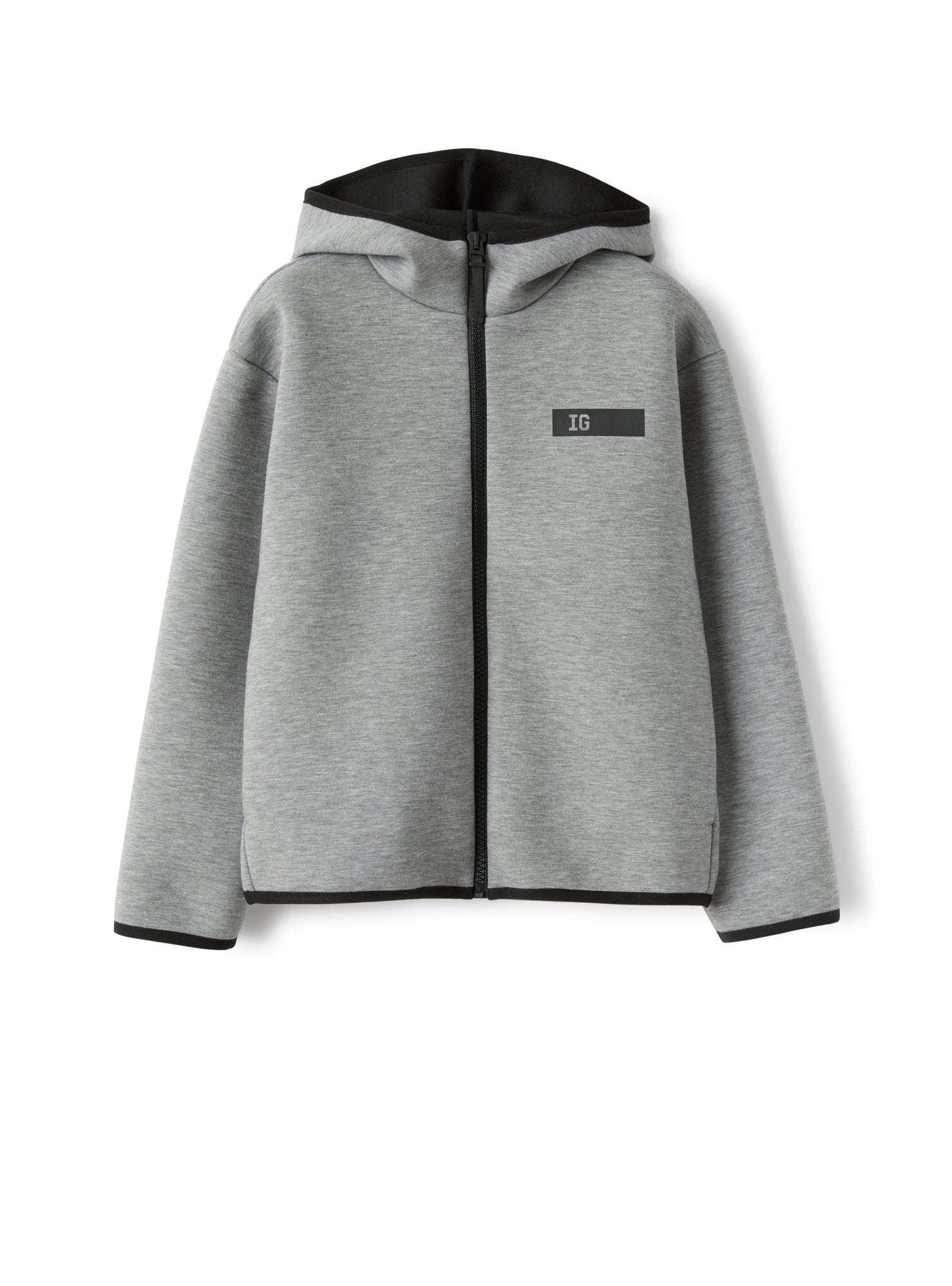 Boys | Sweat Jacket in Two-Tone Neoprene | Steel Grey