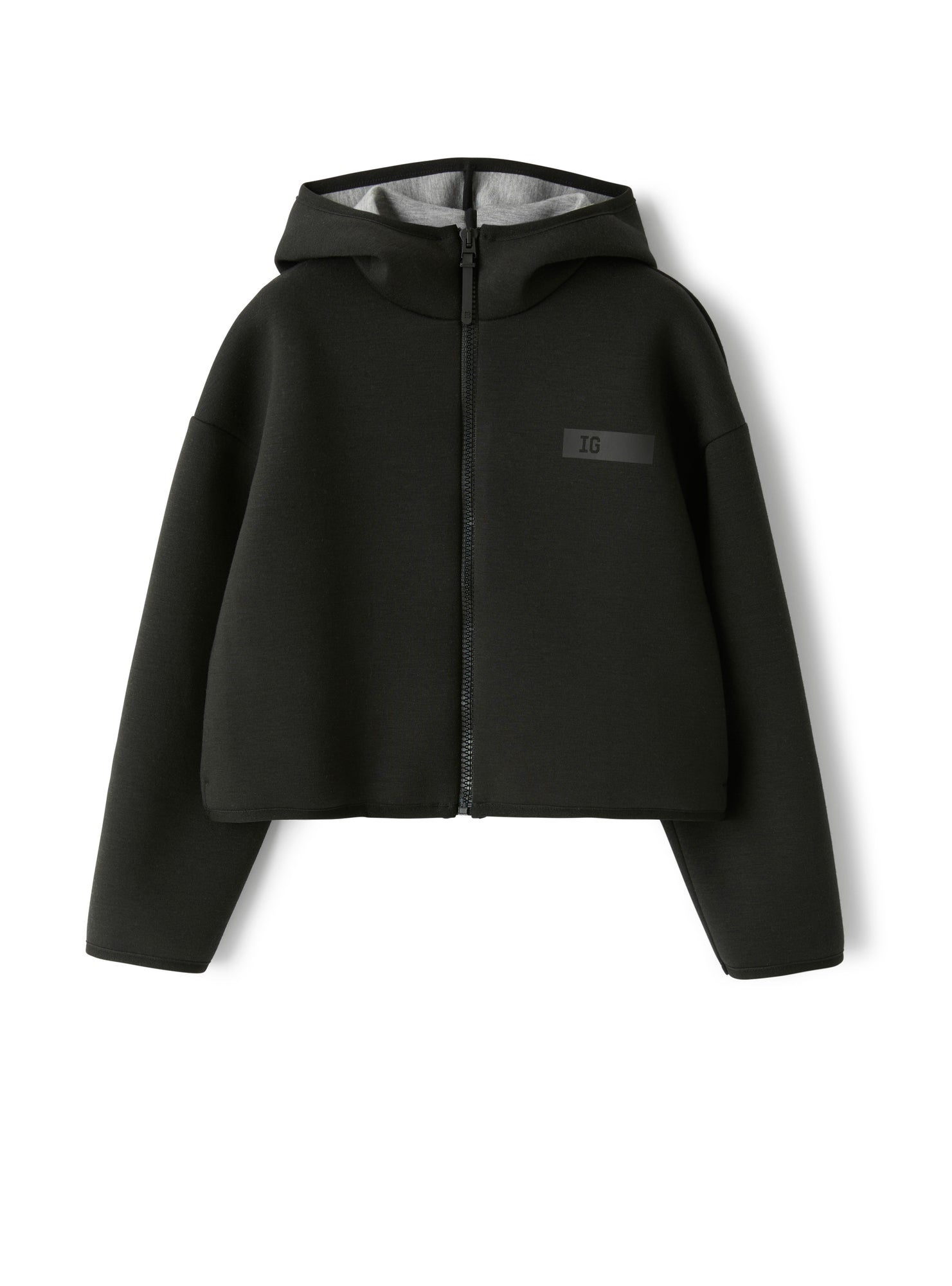 Girls | Cropped Sweatshirt in Black Neoprene | Black