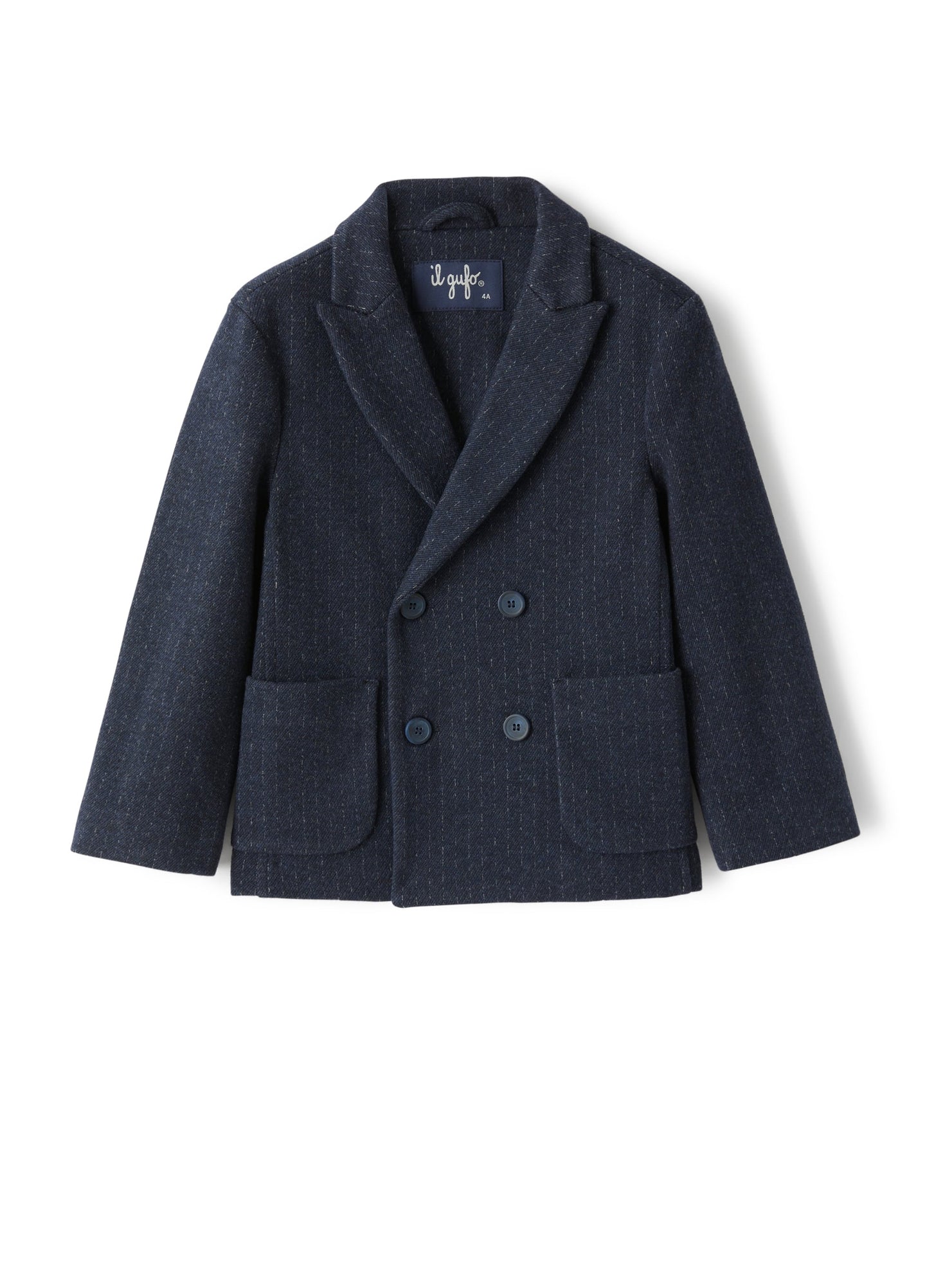 Double-Breasted Pinstripe Blazer | Blue
